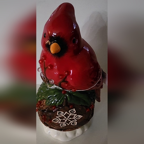 Transpac Dol Perched Red Cardinal Battery Operated‎ Holiday Christmas Decor NWT - Picture 5 of 11